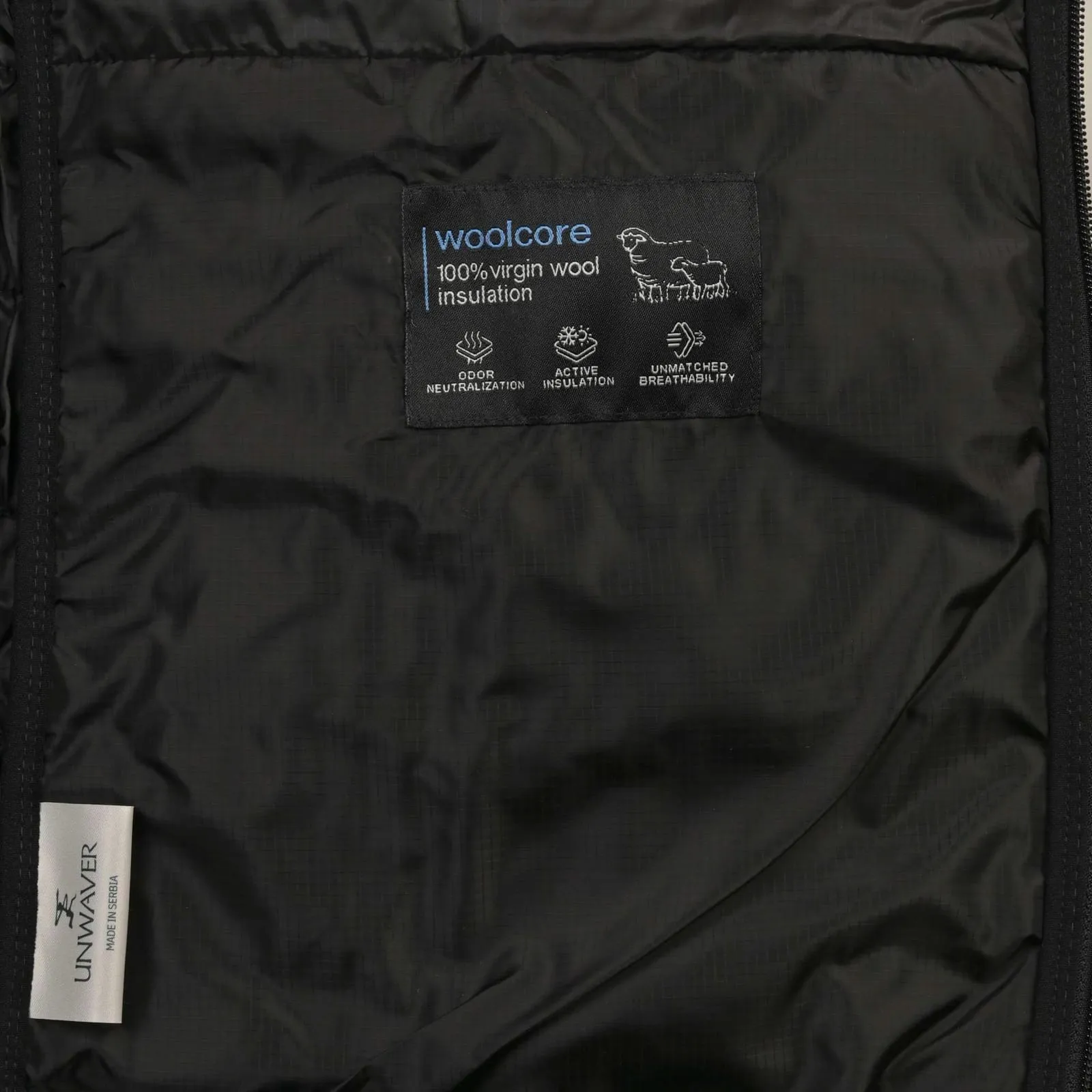 Нашивка Woolcore 100% девственная шерсть на подкладке жилета
